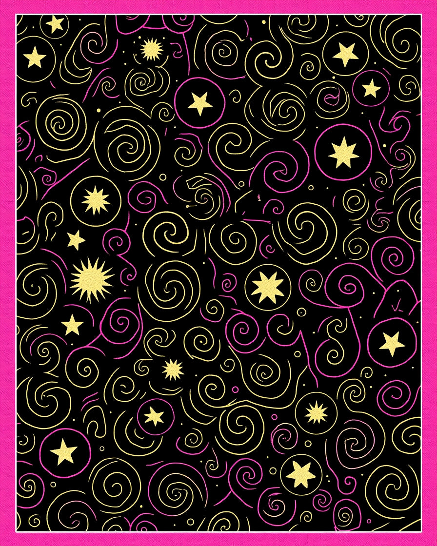 Night Sky Swirl Starburst Medallion Rug