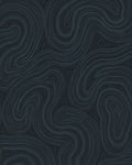 Deep Gray Topographic Swirl Rug