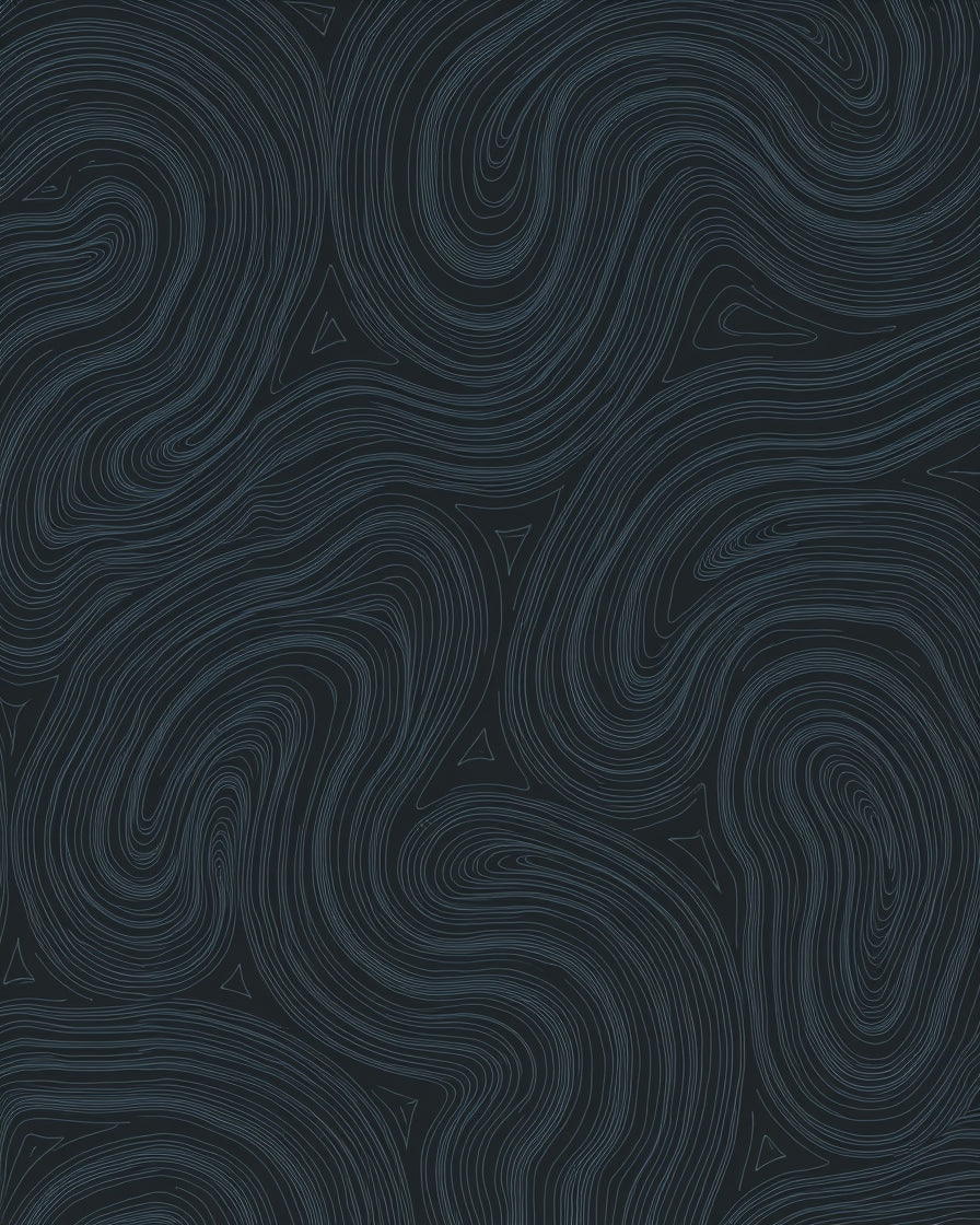 Deep Gray Topographic Swirl Rug