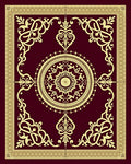 Deep Crimson Gold Floral Medallion Rug