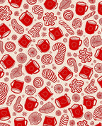 Holiday Red Candy and Mugs Rug