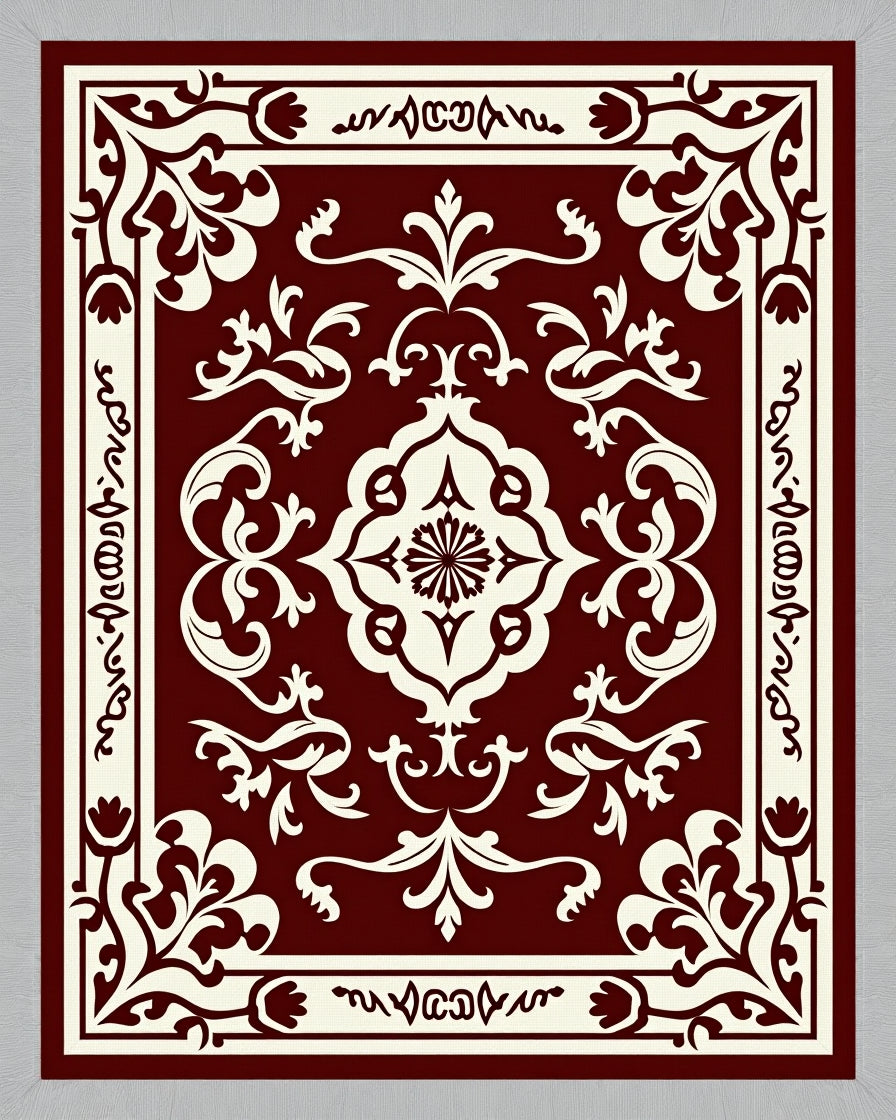 Crimson Classic Floral Medallion Rug