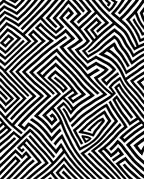 Monochromatic Abstract Maze Geometry Rug