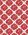Bold Red Swirl Medallion Repeat Rug