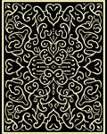 Ivory Black Filigree Scrollwork Rug