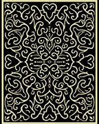 Ivory Black Filigree Scrollwork Rug