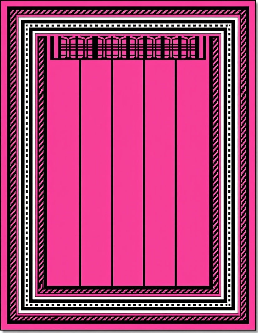 Hot Pink Vertical Stripe Geometric Rug
