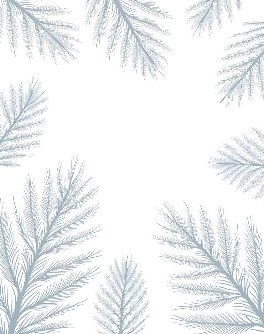 Soft Blue Fern Frond Cluster Rug