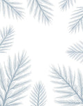 Soft Blue Fern Frond Cluster Rug