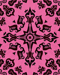 Dark Pink Mandala Abstract Symmetry Rug