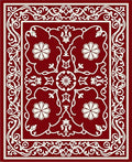 Crimson Vintage Floral Medallion Rug