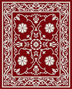 Crimson Vintage Floral Medallion Rug