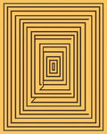 Burnt Orange Geometric Tunnel Rug