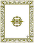 Golden Floral Medallion Border Rug