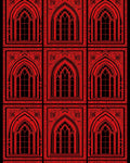Gothic Red Arched Window Repeat Rug