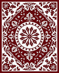 Classic Crimson Floral Medallion Rug