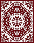 Classic Crimson Floral Medallion Rug