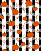 Orange Pumpkins Black White Buffalo Plaid Rug