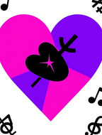 Vibrant Pink Purple Heart Melody Rug