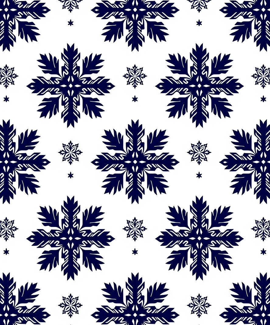 Navy Snowflake Winter Celebration Rug