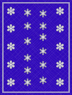 White Snowflake Blue Geometric Rug