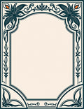 Dark Teal Floral Archway Frame Rug