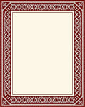 Deep Red Ornate Border Rug