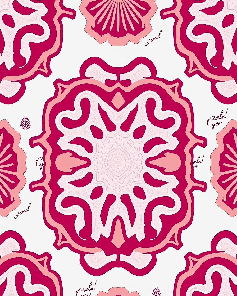 Radiant Pink Mandala Bloom Rug