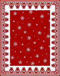 Festive Red Snowflake Border Rug