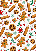 Gingerbread Cookie Rolling Pin Cherry Motif Rug
