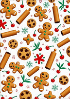 Gingerbread Cookie Rolling Pin Cherry Motif Rug