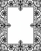 Black Rococo Scrollwork Floral Border Rug