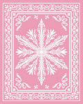 Feminine Pink Lace Snowflake Medallion Rug