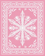 Feminine Pink Lace Snowflake Medallion Rug