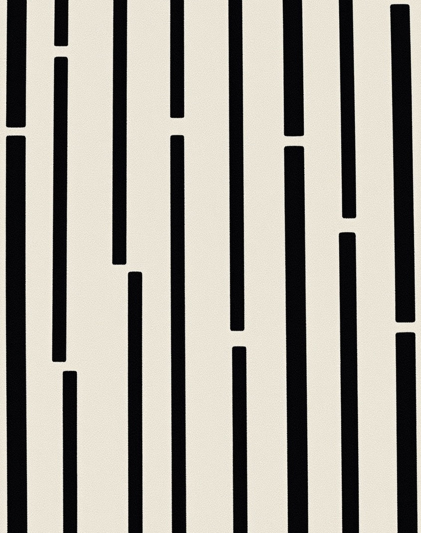 Black and Cream Vertical Lines Rug