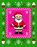 Vibrant Pink Festive Santa Snowflakes Rug