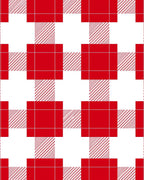 Red White Plaid Checks Rug