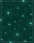 Teal Floral Outline Swirl Accent Rug