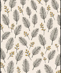 Natural Fern Leaf Gold Accents Rug