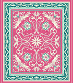 Vibrant Pink Floral Art Nouveau Rug