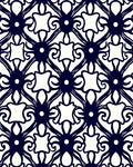 Artistic Navy Filigree Scrollwork Rug