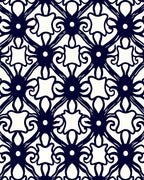 Artistic Navy Filigree Scrollwork Rug