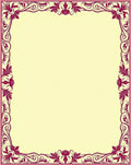 Regal Crimson Floral Scrollwork Border Rug