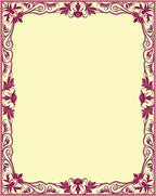 Regal Crimson Floral Scrollwork Border Rug