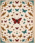 Whimsical Butterfly Garden Medallion Rug