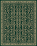 Emerald Golden Floral Vine Lattice Rug