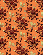 Rust Colored Floral Seedpod Cluster Rug