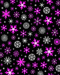 Bright Pink White Snowflake Medley Rug