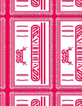 Bold Pink Egyptian Hieroglyph Rectangles Rug