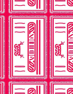 Bold Pink Egyptian Hieroglyph Rectangles Rug